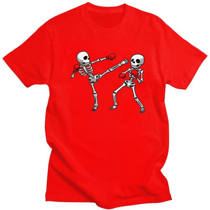 

Kickboxing Kickboxer Boxing Skull T Shirts Pure Cotton Tees Shirt Summer O Neck Boxer Marital Arts Tshirt Casual ShortSleeve S