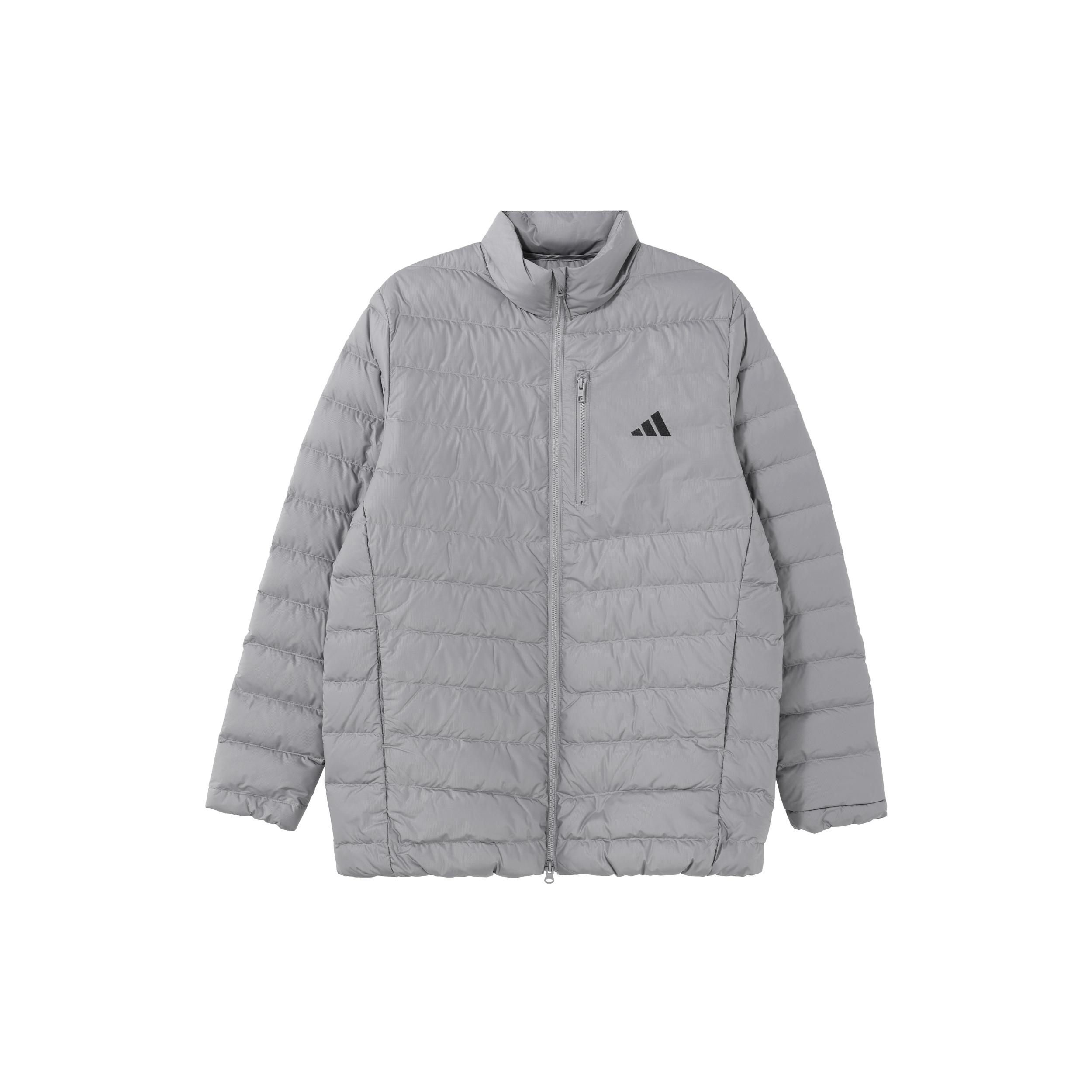 Мужская пуховая куртка Adidas Серая С воротником-стойкой Умеренно теплая Пуховик HZ6069 XXL