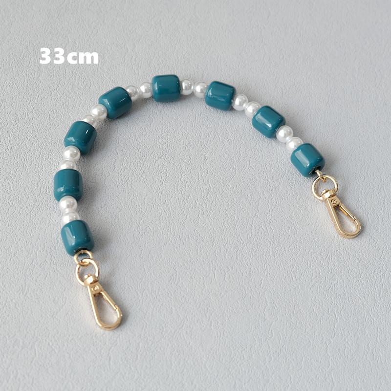 

Новая модная женская сумка, аксессуар, съемная синяя, красная цепочка с бисером, яркий акриловый роскошный ремень, женская элегантная цепочка с ручкой на плечо 33CM синий