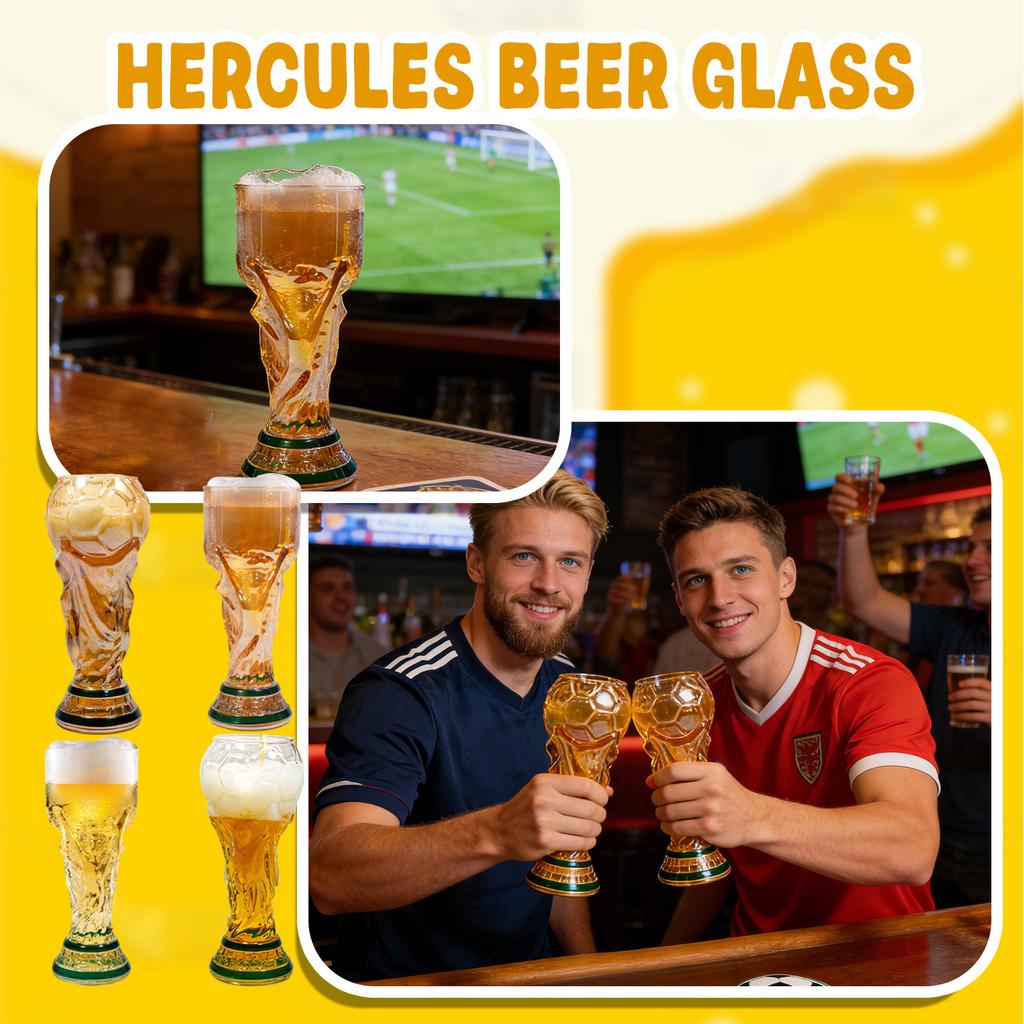 Trophy Shaped Beer Mug, Glass Thick Glass Body Sturdy Soccer Water Cup For Dads, Boyfriends, Soccer Enthusiasts For Hold Craft Beer, Ice Water, Juice