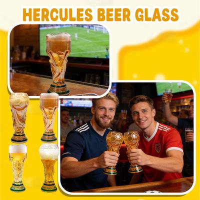 Trophy Shaped Beer Mug, Glass Thick Glass Body Sturdy Soccer Water Cup For Dads, Boyfriends, Soccer Enthusiasts For Hold Craft Beer, Ice Water, Juice
