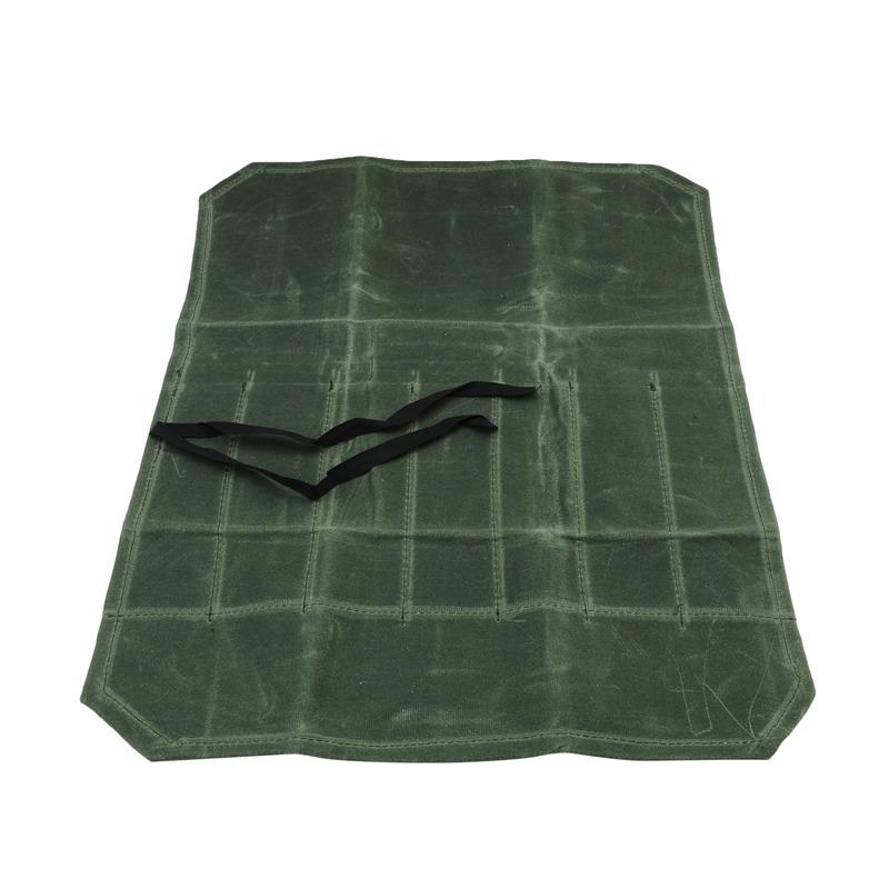 

Сумка для хранения ножей из влажного воска Canvas Chef Picnic Camping BBQ Kitchen Portable Storage Bag Chef Bag File Roll Storage зелёный