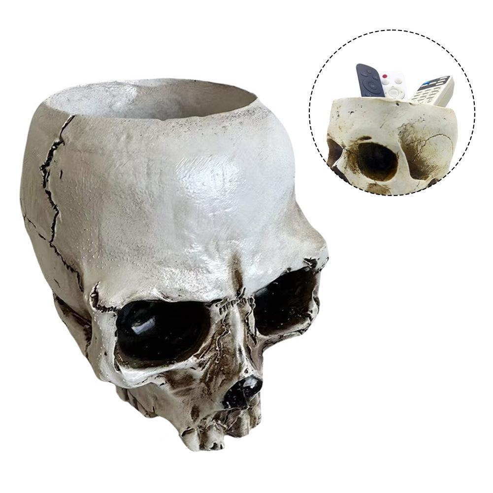 Almacenamiento Versátil Calavera Plato de Caramelo Bol Decorativo Diseño Multiusos Material de Resina Centro de Mesa de Temporada 12*10*9cm