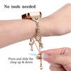 For Apple Watch Series 9/8/7 41mm Rhinestone Decor Watch Band Pendant Bracelet Replacement Metal Strap with Hollow-out PC Watch Case