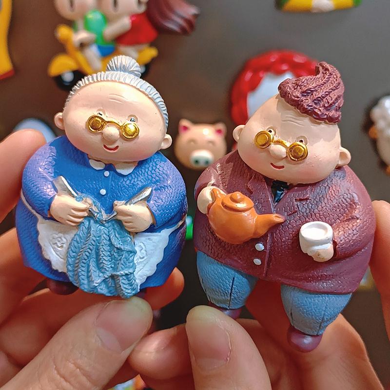 2pcs Halloween , Christmas 3D Fridge Magnets , Lovely Couple Design ,Smooth Glossy Resin Kitchen Decor , Meaningful Gift for Anniversaries