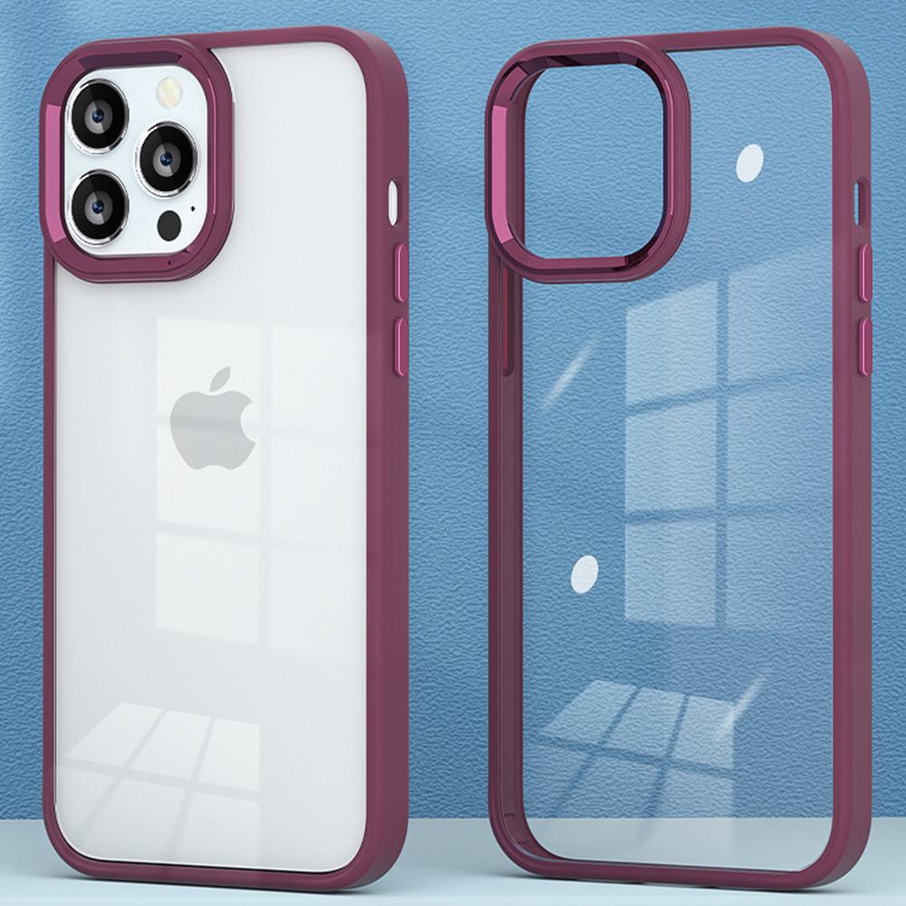 For iPhone 16 Pro Clear Phone Case PC+Silicone Shockproof Back Cover