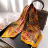Silk Scarf Women'S Scarf Shawl 70Cm Korean Small Square Scarf Satin Surface Print Sun-Proof Headscarf