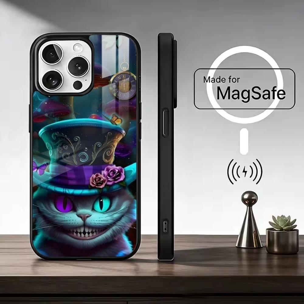 Cool C-Cheshire Cat   Phone Case For iPhone17,16,15,14,13,12,11 Plus,Pro Max Magnetic For Magsafe Wireless Charging iPhone12PRO