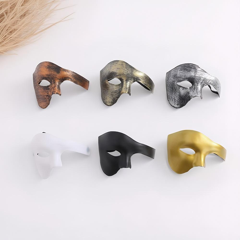 Plastic Masquerade Cosplay Masks Thickened Lightweight Phantom Half Face Mask Durable Halloween Party Anonymous Face