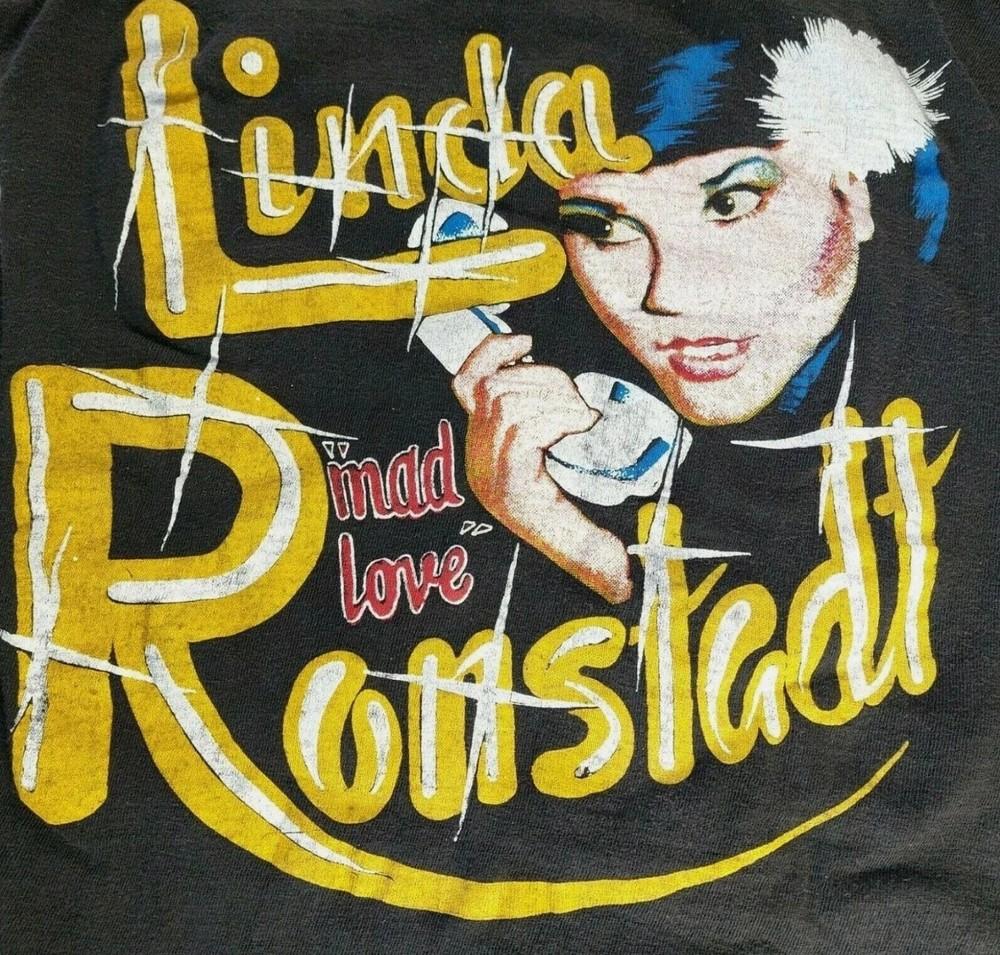 Rare Linda Ronstadt mad Love TShirt Black Unisex Tee S to 5XL KK1943 Unisex T-Shirt XXXL