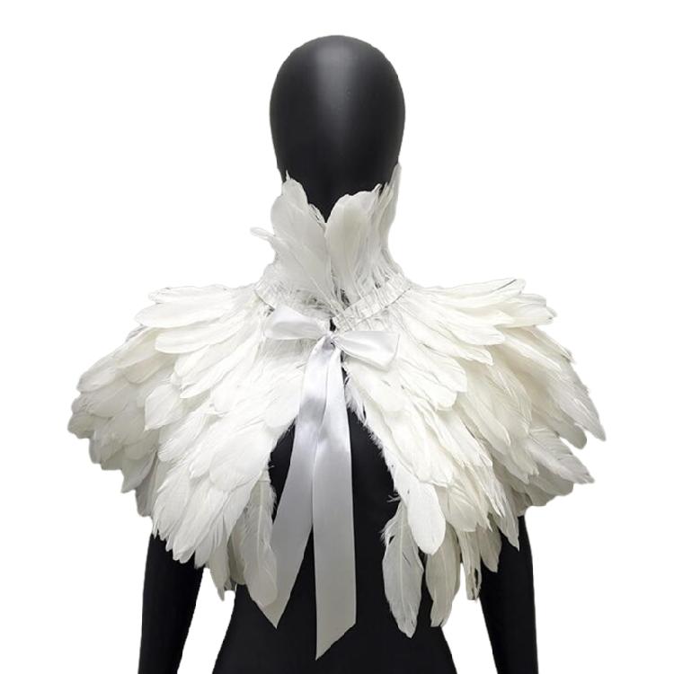 Mantello con Piume a Tema per Feste di Donne, Abito per Festival Musicali, Sciarpa da Travestimento, Mantello Cosplay