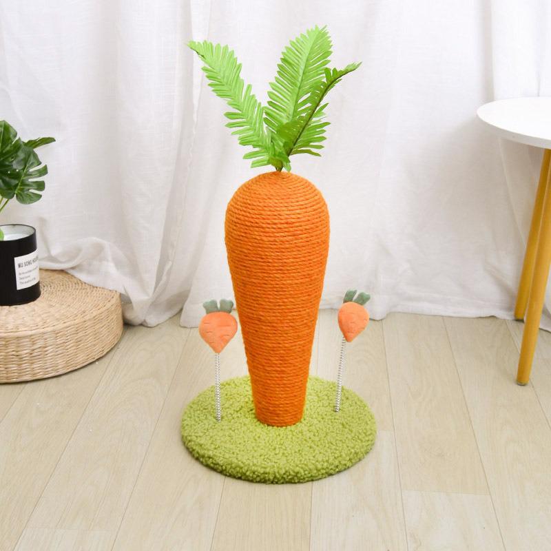 Extra Large Wear-Resistant Vertical Cat Tree with Sisal Carrot Scratcher Toy Medium 26*26*29