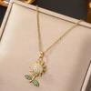 Rotatable Sunflower Pendant Necklace U Geometric Titanium Steel Light Luxury