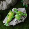 Durable Resin Craft Micro Landscape Ornament, Frog Design Figurine, Hand Painted Waterproof Playful Garden Figurine Decor for Succulent Potted Plants