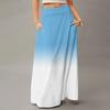 Women's Casual Leisure Foldable Gradient Print High Waist With Pocket Draped  Relaxed Long Maxi Skirt