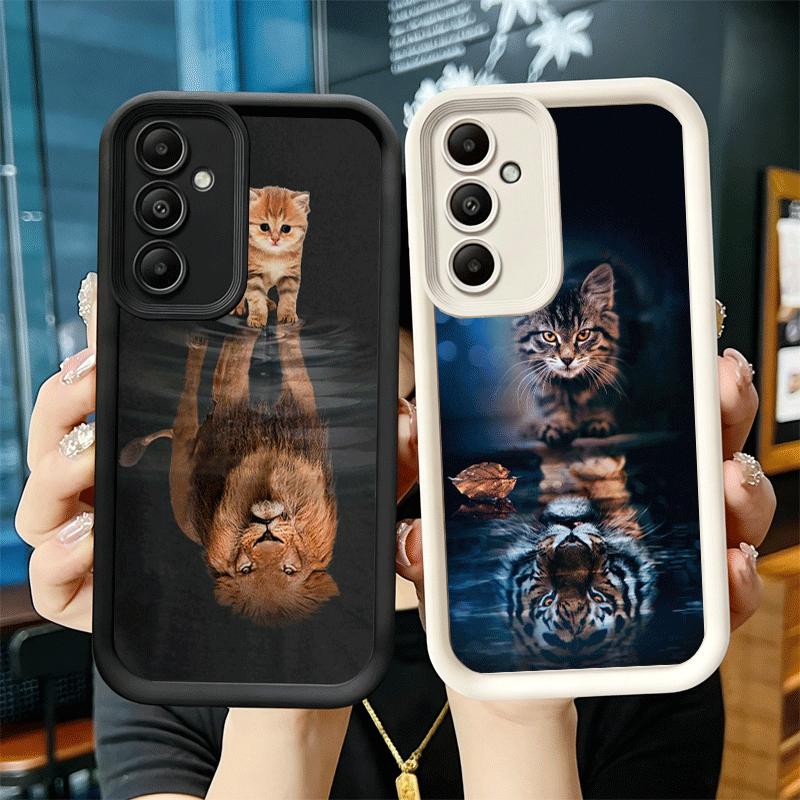 Etui na telefon do Samsung Galaxy A17 A16 A15 A14 A13 Kot Odblaskowy Tygrys Fajne A56 A36 A26 A55 A35 A25 A54 A34 A24 A53 A33 A23 A07 A0
