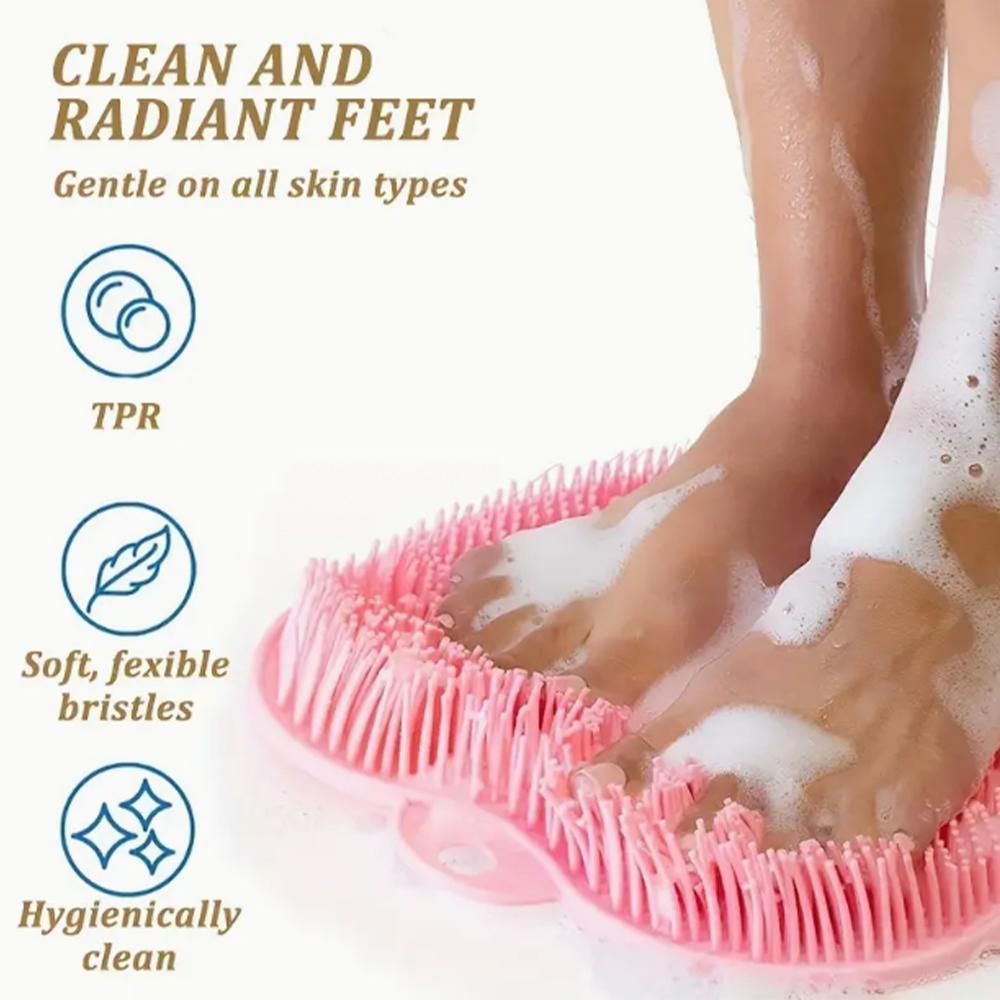 Multifunctional Non-Slip Bath Mat with Foot & Back Scrubbing, Dead Skin Removal, and Large Suction Cups