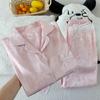 Ice Silk Pajamas Women'S Summer Senior Green Bamboo Jacquard Loose Short-Sleeved Trousers Sweet Loungewear
