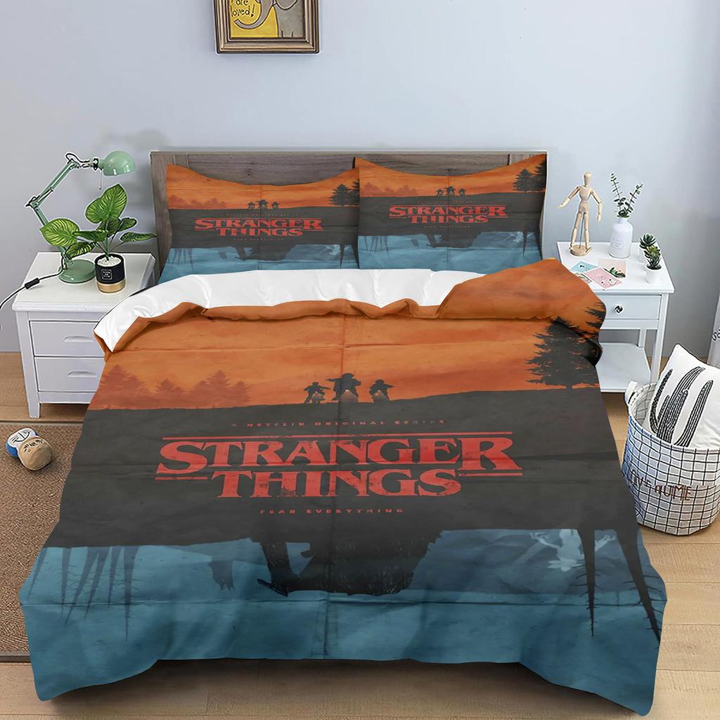 Stranger Things 3D Printed Cartoon Duvet Cover Skin-Friendly Breathable Bedding Comforter
