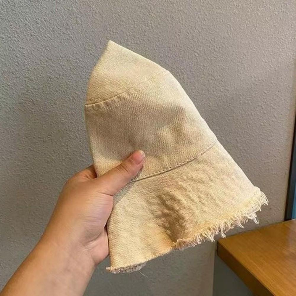 Sunshade Thin Bucket Hat Simple Sun Protection Cap Soft Raw Edge Fisherman Hat Spring