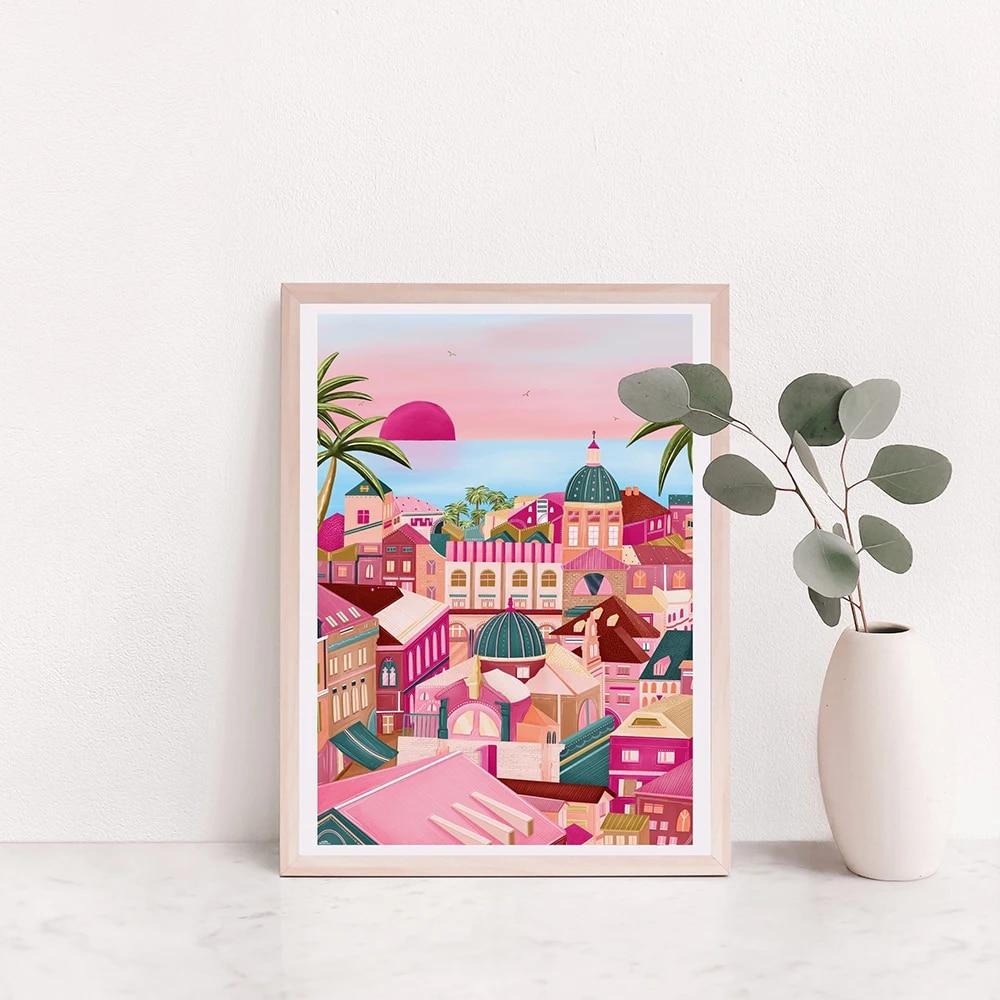 Rosa Dubrovnik Osaka Castle Kirschblüte Japan Wand Kunst Leinwand Malerei Nordic Poster Und Drucke Bild Für Wohnzimmer Dekor Kein Rahmen