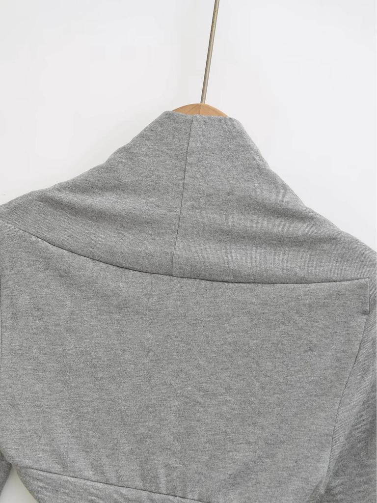 Damen Spicy American Langarm Cropped Sport-Strickjacke mit Daumenloch für Yoga und Tanz