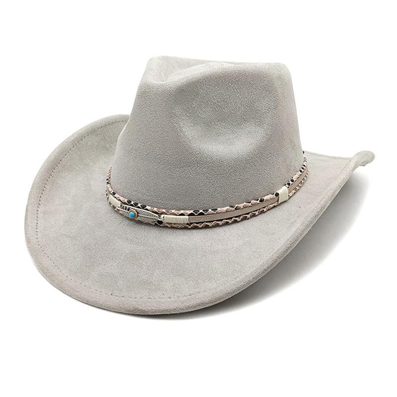 Ethnic Style Cowboy Hat With Wide Brim For Men Women Spring Sun Protection