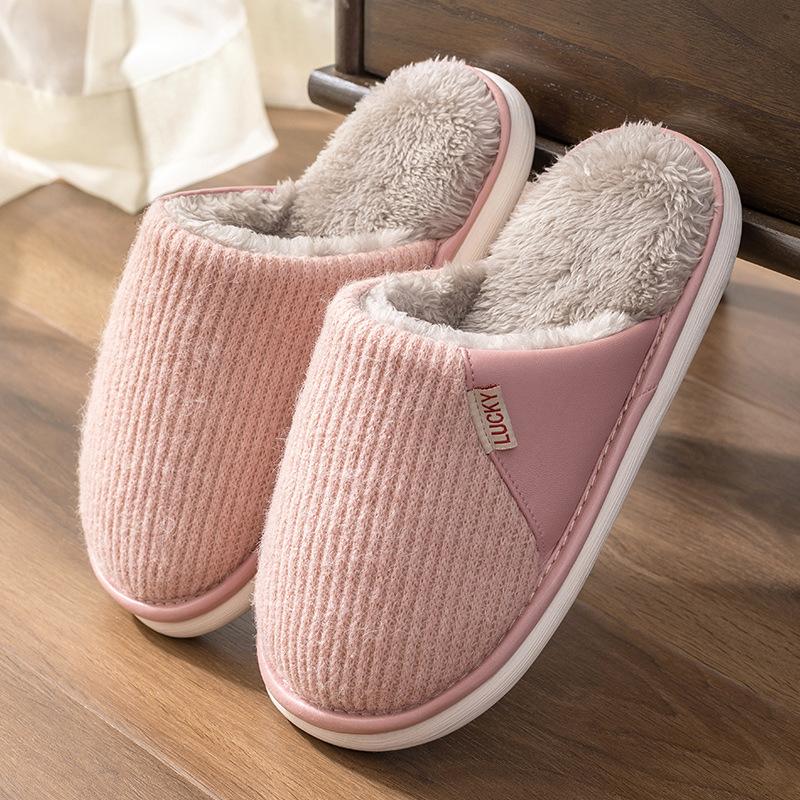 Large Size Cotton Slippers Winter Piled Thickened Indoor Home Warmth 2025 New Home Non-slip Fluff Mop