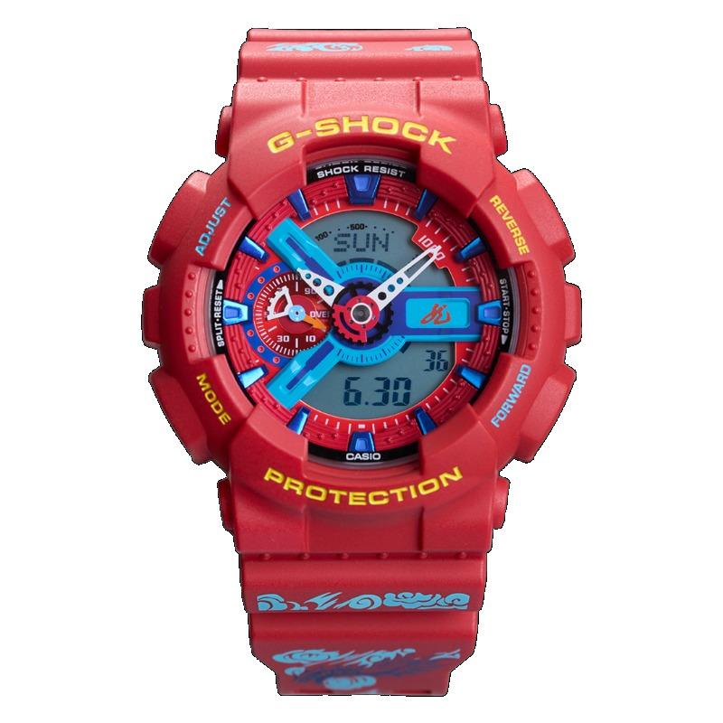 

Casio G-SHOCK Men s Resin 200M Water Resistant Digital Shock Resistant Quartz Watch GA-110CDY24-4A красный