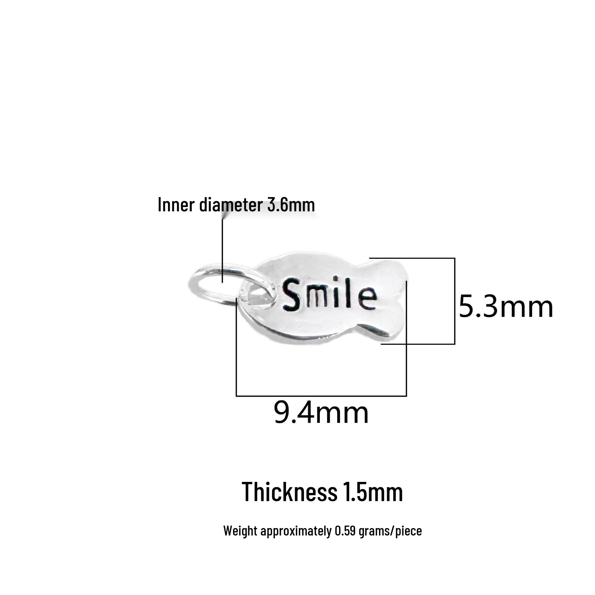 S999 Sterling Silver Oil Drop Smile Fish Pendant Charm for DIY Crystal Bracelet, Necklace, or Beading Accessories S999 Sterling Silver