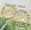 Fashionable Personalized Name Earrings Stainless Steel Customized Large Hoop love Twist Earrings Valentine's Day Birthday Gift