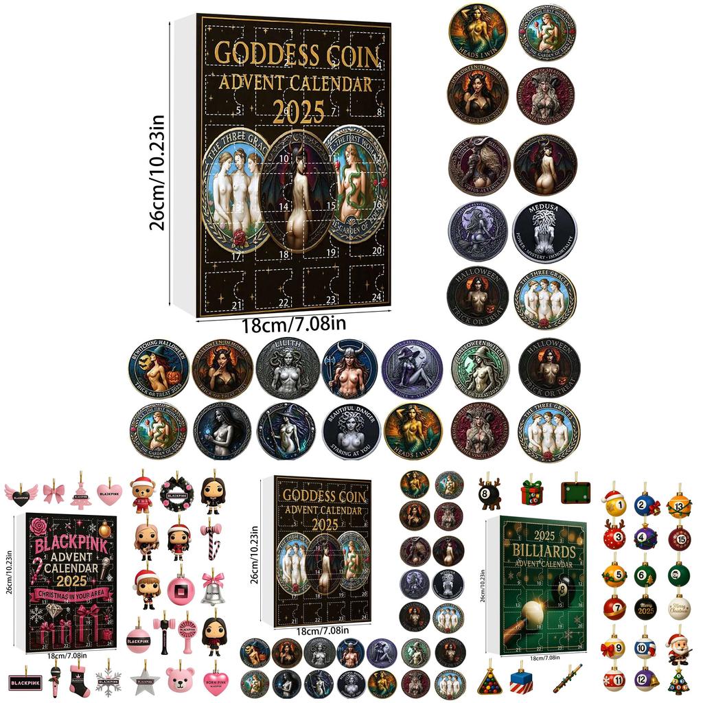 Vánoční adventní kalendář Stray Kids s 24 akrylovými ozdobami pro sváteční obdarování