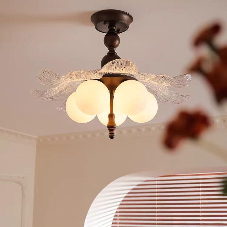 Pre-owned Fengmodou French Retro Rattan Chandelier for Bedroom, Dining Room, or Tea Room