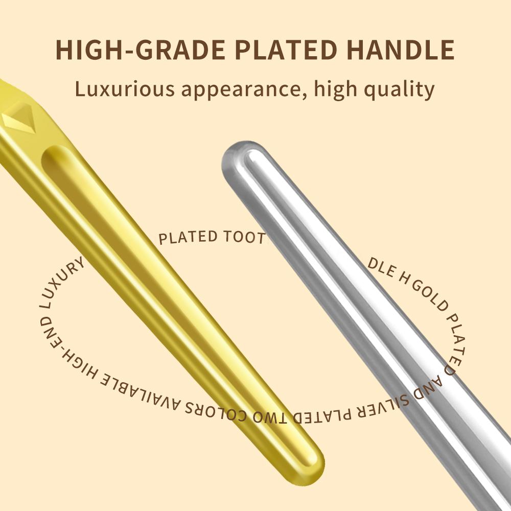 Kingubznis Gold Toothbrush Luxury Gold Silver Teeth Brush Men Women Adult Toothbrushes New Electroplated Dental Brushes