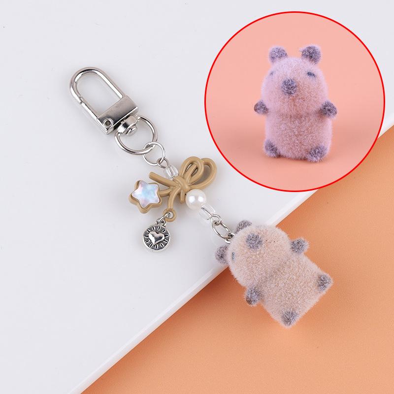 

Cartoon Cute Animals Hanging Pendant Key Chain Fashion Kapybara Pendant Keychain Lovely Y2K Heart Bow Shaped Car Key Ring Women
