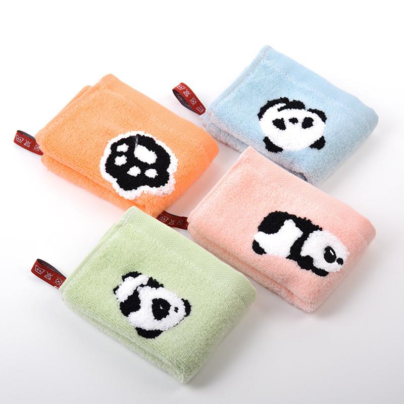 1Pcs 25x25cm Cartoon Panda Jacquard Cotton Baby Children Face Towel Hand Washcloth Water Absorbent Soft