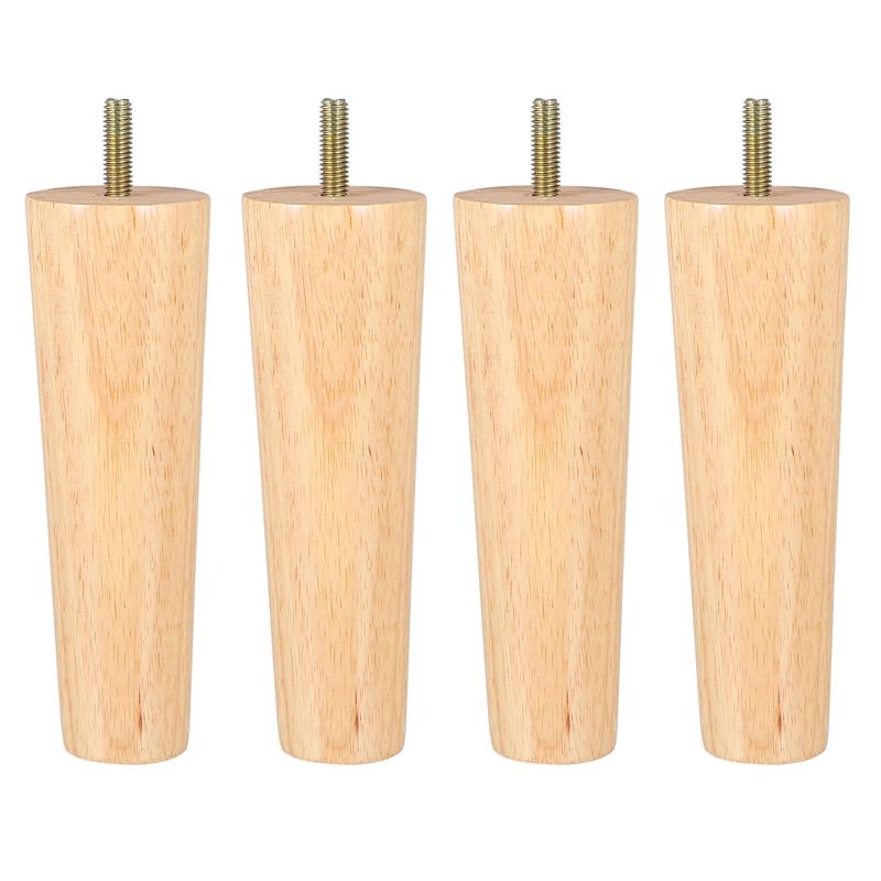 4Pcs Solid Wood Furniture Legs Height 10/12/15CM Straight Sturdy Tapered Sofa Bed Cabinet Table Chair Replacement Furniture Legs