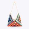 2026 Nuova Borsa Tessuta a Mano con Filo di Cotone Colorato Stile Etnico Borsa a Spalla Stile Vacanza al Mare da Donna Borse a Mano Casual Versatili