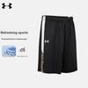 Under Armour Logo Print Mid-Rise Solid Color Moisture-Wicking Breathable Running Fitness Training Shorts Men Shorts Black 23500201-100