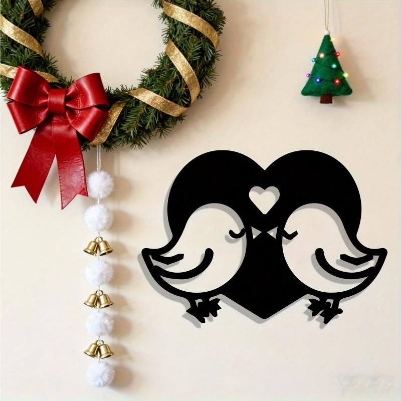 1Pc Rust Resistant Modern Lovebirds Metal Wall Art Sculpture Romantic Wedding Valentine Gift for Bedroom Garden Fence Decor