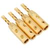 4PCS Gold Plated BFA Banana Plug Double Screw Open Screw Banana Plugs  For Sound Systems