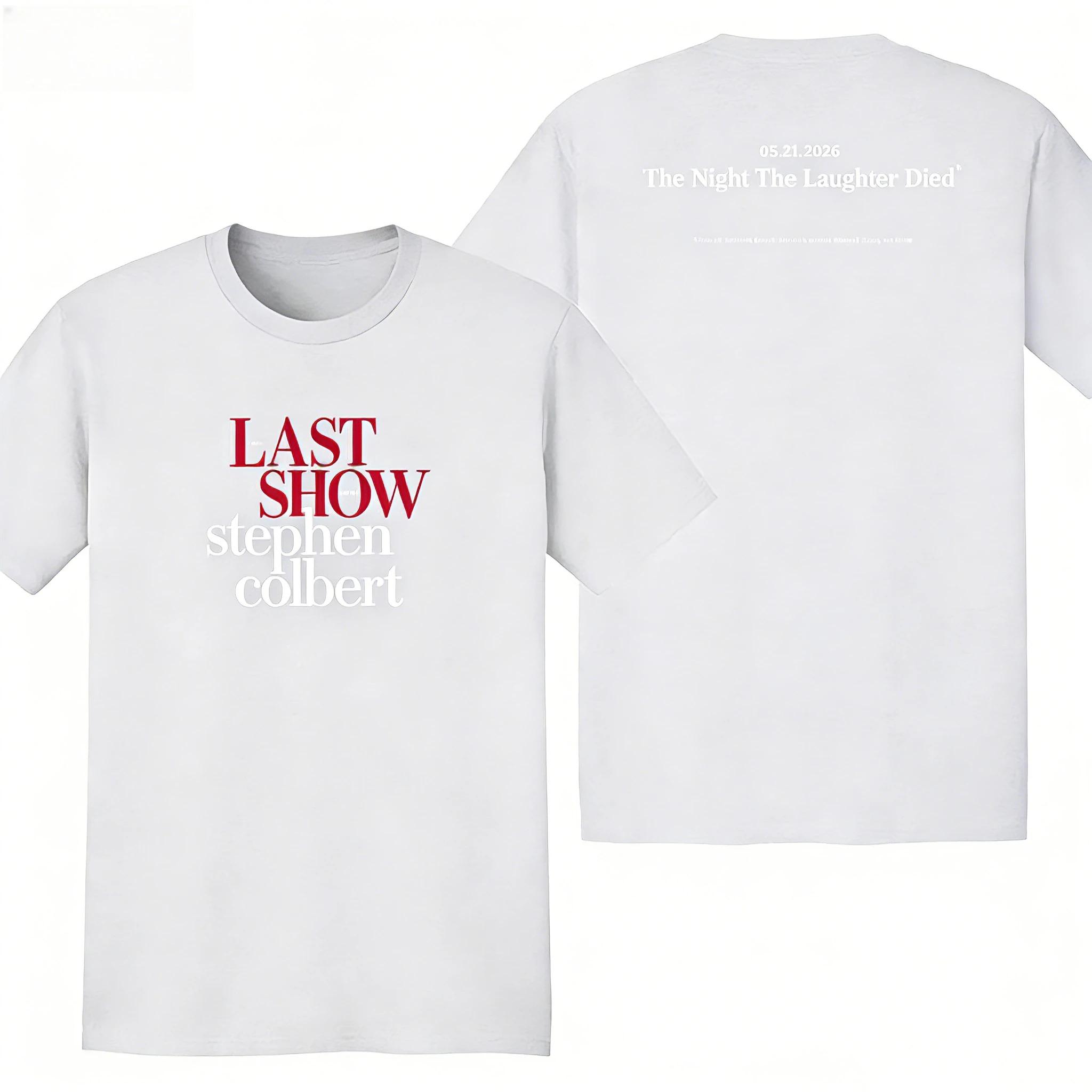 

2026 Short-sleeved T-shirt The Last Show Featuring Stephen Colbert with Vintage Concert Pattern Comfortable T-shirt M