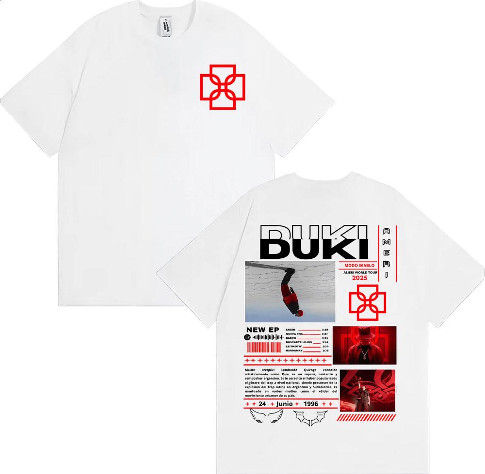 Rapper Duki Aleri World Tour 2025 Cover T Shirts Men's Clothing Harajuku Vintage T-shirt Casual O-Neck High Quality T Shirt Tops
