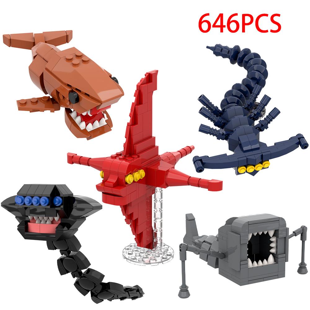 MOC Subnautica Bloop Sea Monster Building Blocks Set Deep Sea Monsters Bricks Model Toys for Kids Christmas Birthday Gifts