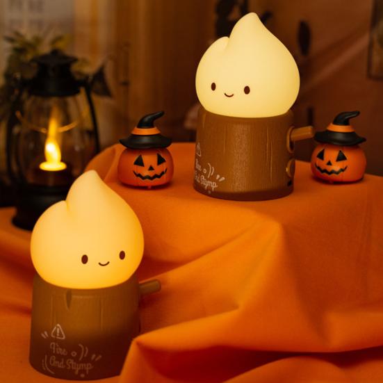 Nachtlicht Entzückende Form Dimmbar 2 Beleuchtungsmodi USB Wiederaufladbar Realistische Flackernde Flamme LED Nachttischlampe