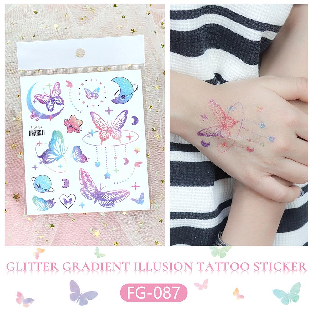 Waterproof Gradient Butterfly & Moon Goddess Tattoo Stickers
