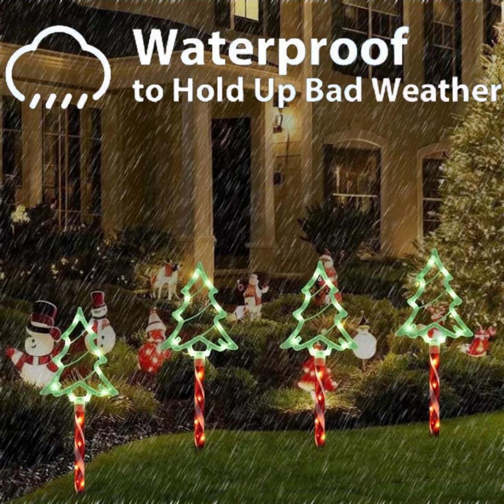 Christmas Solar Track Lights, Set Of 5 Or 8 Christmas Lights, Stake Christmas Decorations, LED Lights For Yard Grass Patio Walkway Decor