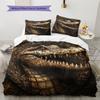 Black Crocodile Pattern Bedding Home Decoration Birthday Gift (1 * Duvet Cover + 2 * Pillowcase, Without Core)