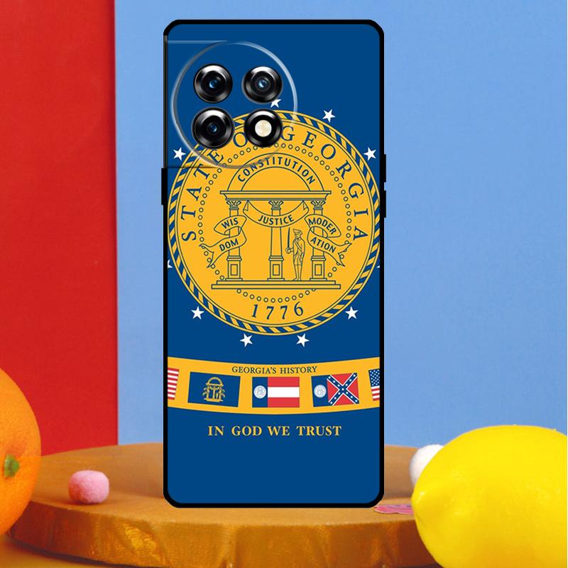 Georgia State Flag Cover For OnePlus Nord 4 CE 2 3 Lite N30 N20 N10 OnePlus 13 13R 12 12R 11 10 Pro 8T 10T Case