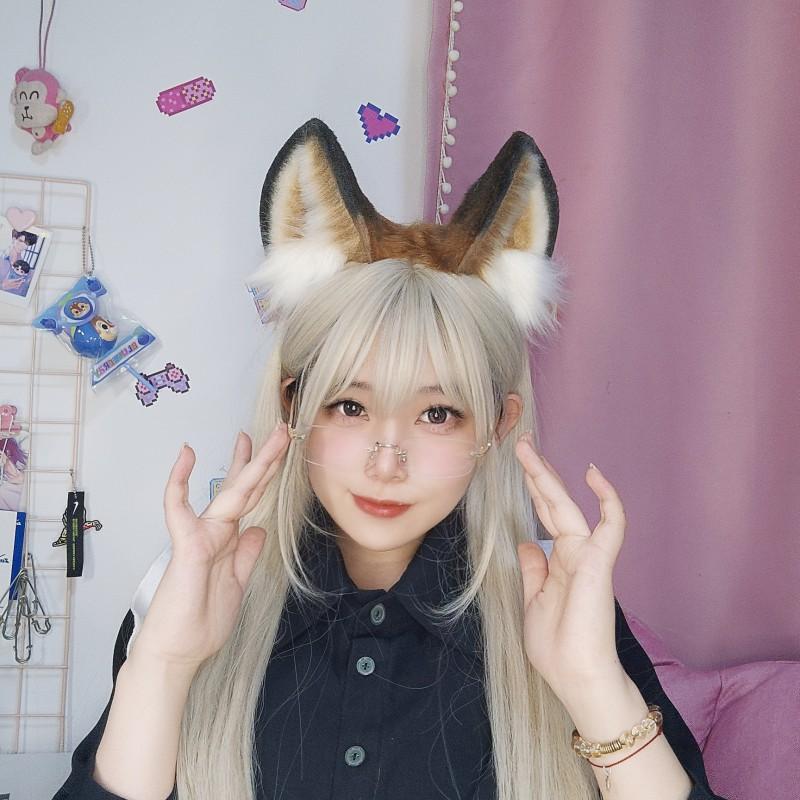 Handmade Plush Animal Ear Headband Cosplay Anime Convention Kawaii Mouse Ears Hair Accessory Unisex